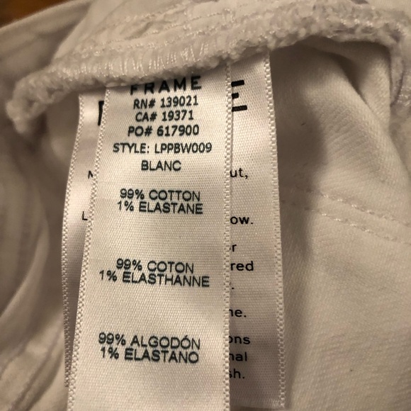 FRAME Baggy Palazzo Wide Leg High Rise Braided Waistline White Denim Jeans 27 - Picture 9 of 12